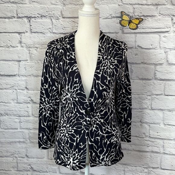 Jones New York Collection Petite Open Front Floral Print Cardigan - Picture 2 of 9